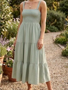 Blu Pepper Tiered Midi Dress